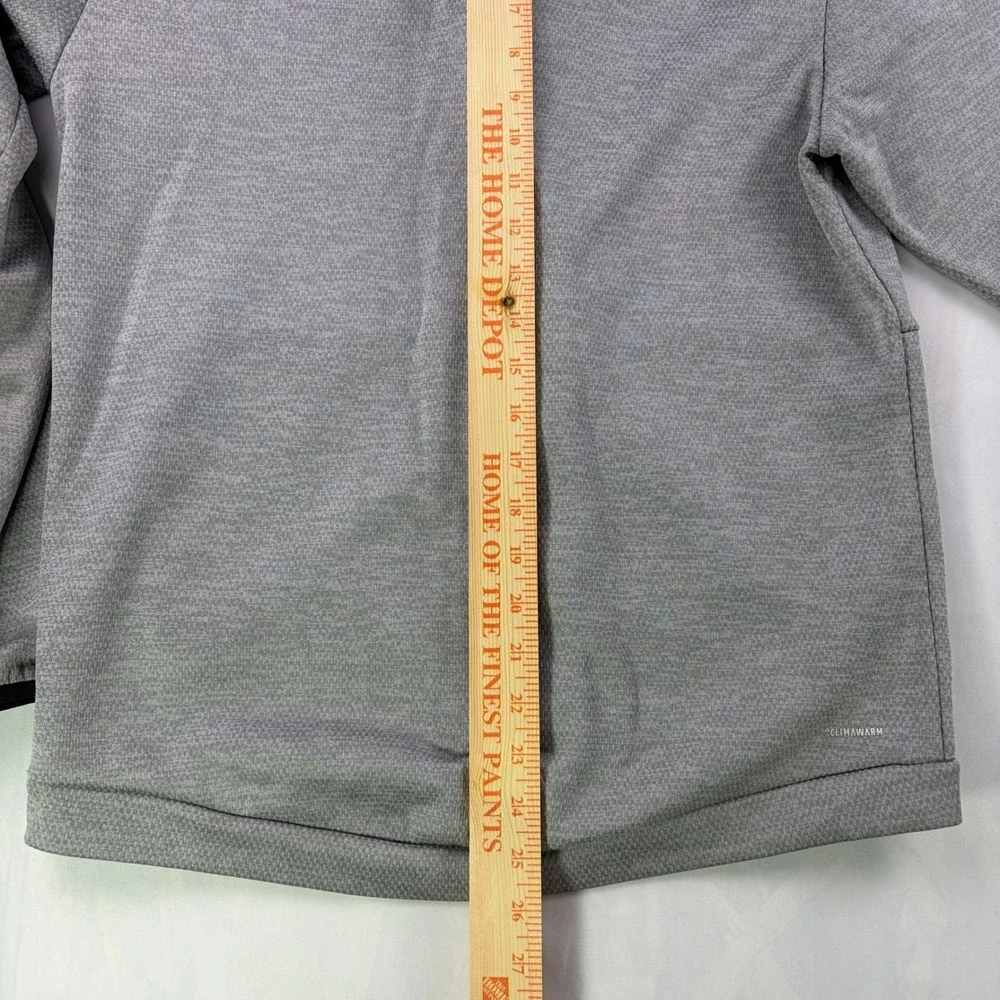 Adidas Climawarm Full Zip Hoodie Mens Small Gray Textured Knit Athletic Jacket